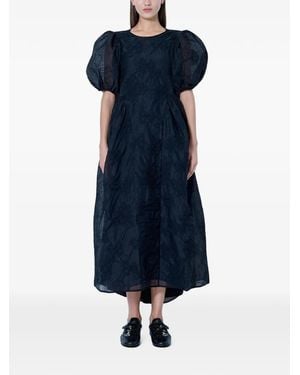 Cecilie Bahnsen Ulani Puff-Sleeve Midi Dress - Blue