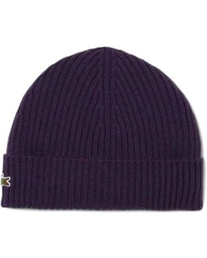 Lacoste Berretto Con Applicazione - Blu