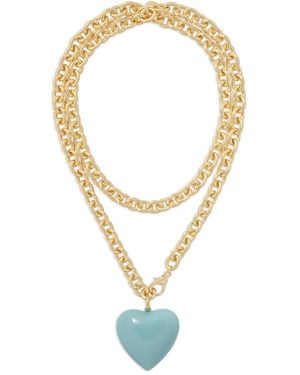 Roxanne Assoulin Big Puffy Heart Charm Necklace - Metallic