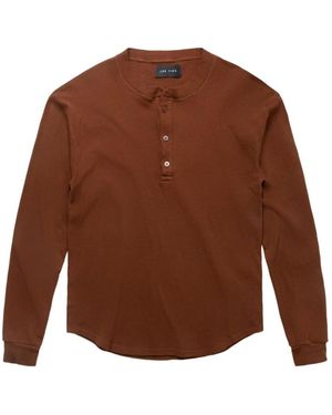 Les Tien Long-Sleeve Polo Shirt - Brown