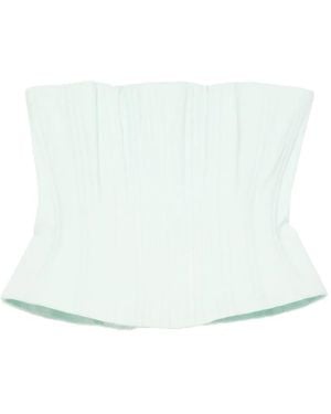 Costarellos Pleated Corset Top - White