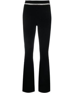 Rabanne Crystal-Embellished Flared Pants - Black