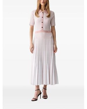 KARL LAGERFELD Striped Pleated Dress - White