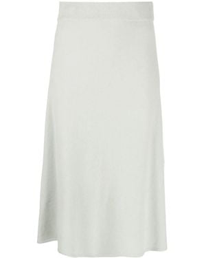 Yves Salomon Flared Knitted Skirt - White