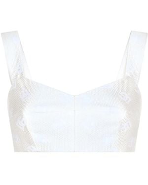Dolce & Gabbana Cropped Top Met Jacquard - Wit