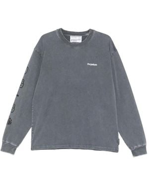 HOPEIUM Text-Print Long-Sleeve T-Shirt - Grey