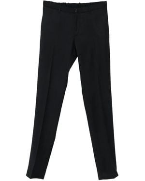 Incotex Pressed-Crease Slim-Fit Trousers - Black