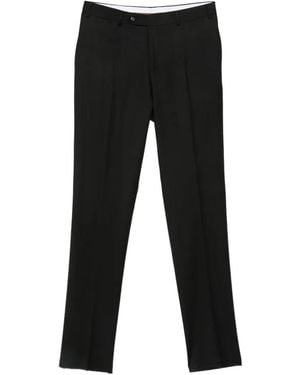 Canali Pressed-Crease Trousers - Black