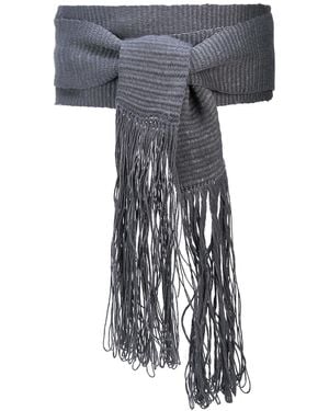Voz Fringed Wrap-Style Belt - Grey