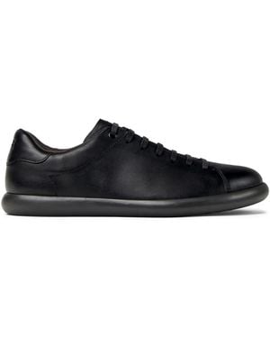 Camper Pelotas Soller Round-Toe Leather Trainers - Black