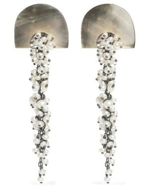 freya rose Hakuro Drop-Design Earrings - Metallic