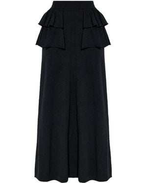 Lisa Yang Gelaagde Kasjmier Maxi-Rok - Zwart