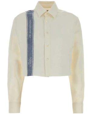 JW Anderson Cropped Stripe-Detail Shirt - White