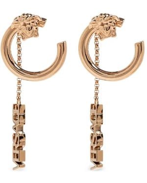 Versace Medusa-Logo Earrings - White
