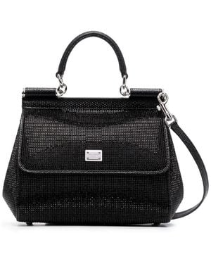 Dolce & Gabbana ラインストーン ショルダーバッグ - ブラック