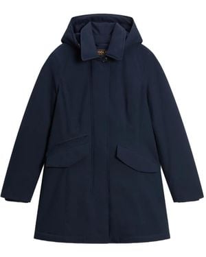 Woolrich Abrigo Con Capucha Removible - Azul