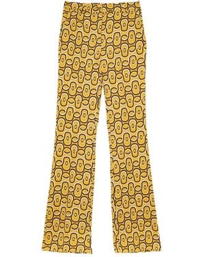 Maliparmi Geometric-Pattern Flared Trousers - Yellow