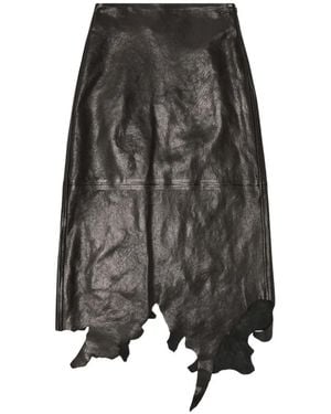 DIESEL Jagged Hem Midi Skirt - Black