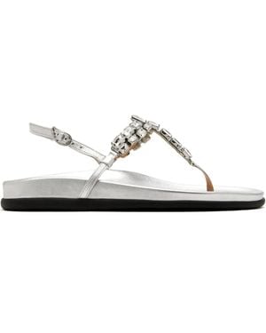 Ancient Greek Sandals Katerina Crystal-Embellished Slingback Sandals - White