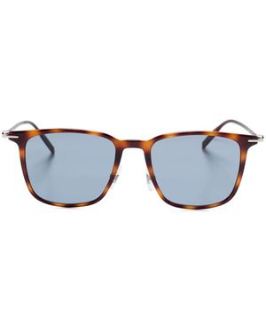 Montblanc Occhiali Da Sole Con Effetto Tartarugato - Blu