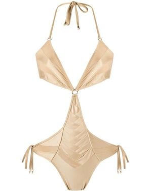Amir Slama Panelled swimsuit - Neutro