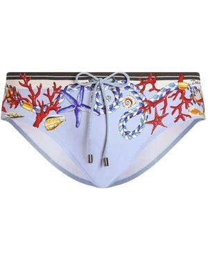 Dolce & Gabbana Bañador con conchas estampadas - Azul