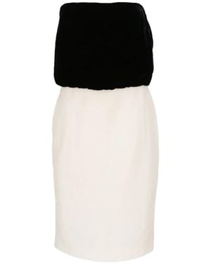 Tom Ford Strapless Velvet-Panel Dress - Black