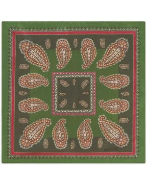 Etro Paisley Pocket Square - Green
