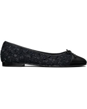 Tory Burch Ballet Flats With Lurex Thread - Black