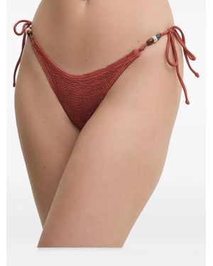 Bondeye Bragas De Bikini Con Cuentas Y Efecto Arrugado - Rosa