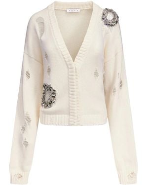 Area Crystal-Embellished Cardigan - White