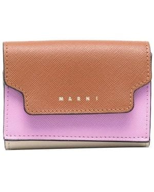 Marni Colour-Block Tri-Fold Wallet - Pink