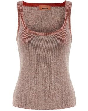 Missoni Metallic Ribbed Top - Brown