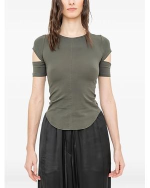 Andrea Ya'aqov Cut-Out Short-Sleeve T-Shirt - Grey