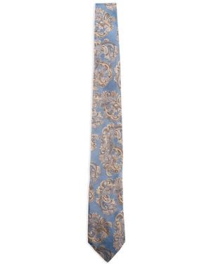 Etro Jacquard Paisley-Print Silk Tie - White