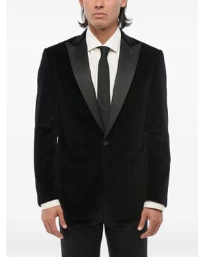 Corneliani Velvet Peak-Lapel Blazer - Black
