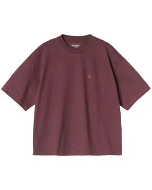 Carhartt Chester Logo-Embroidered T-Shirt - Purple