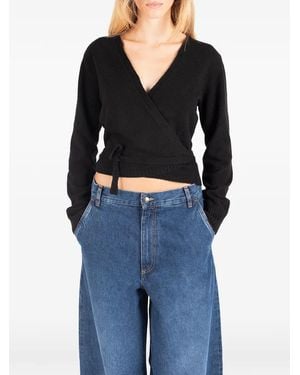 Societe Anonyme Nicole Wrap-Style Cropped Jumper - Blue