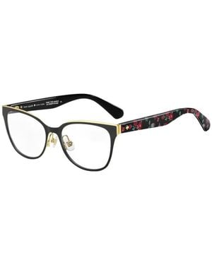 Kate Spade Floral-Print Round-Frame Glasses - Black