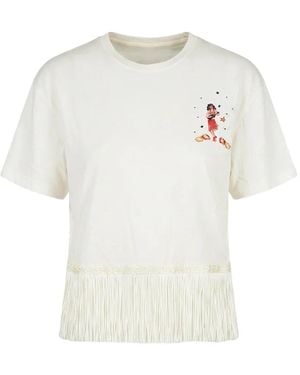 Alanui Hawaiian Fringe-Trimmed T-Shirt - White