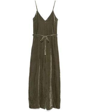 Gold Hawk Velvet Jumpsuit - Green