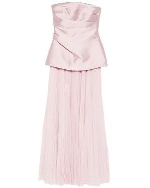 Solace London Vestido Largo Claudette Plisado - Rosa