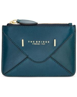 The Bridge Porte-Cartes Zippé En Cuir - Blue
