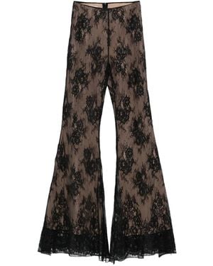 Gemy Maalouf Floral-Lace Pants - Black