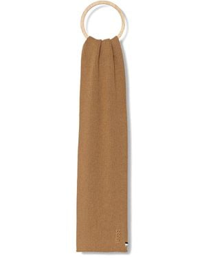 BOSS Ribbed Knit Scarf - ナチュラル
