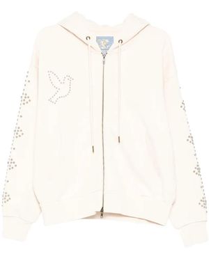Kidsuper Dove & Eye Stud-Embellished Hoodie - White