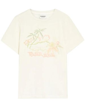 Isabel Marant Katoenen T-Shirt Met Logoprint - Wit