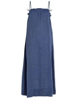 Eileen Fisher Striped Midi Dress - Blue