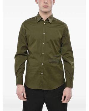 DSquared² Logo-Print Long-Sleeve Shirt - Green