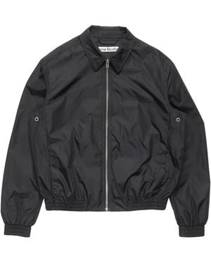 Acne Studios Logo-Print Zip-Up Jacket - Black